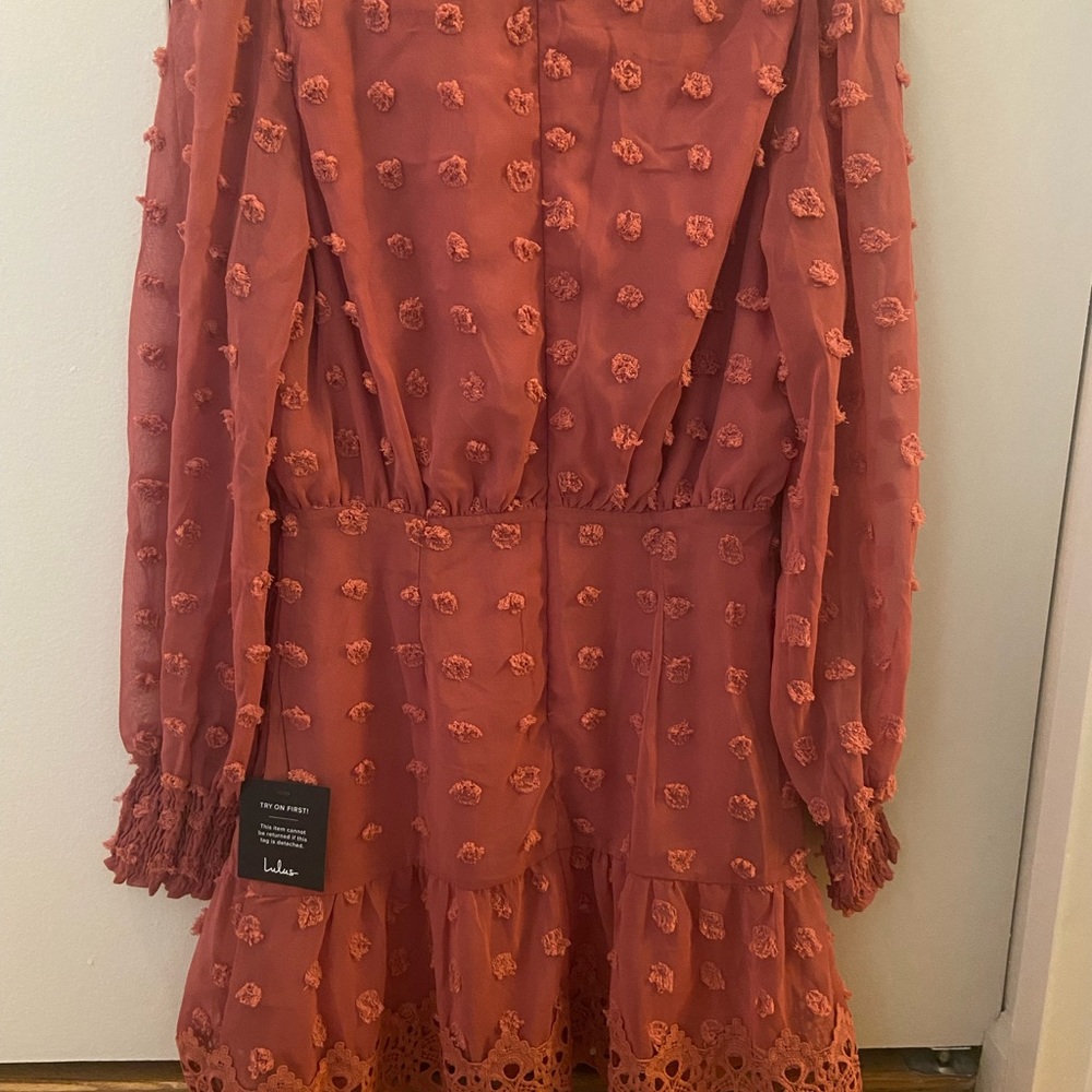 Love or Lust Mauve long sleeve Lulu’s dress - Picture 3 of 4